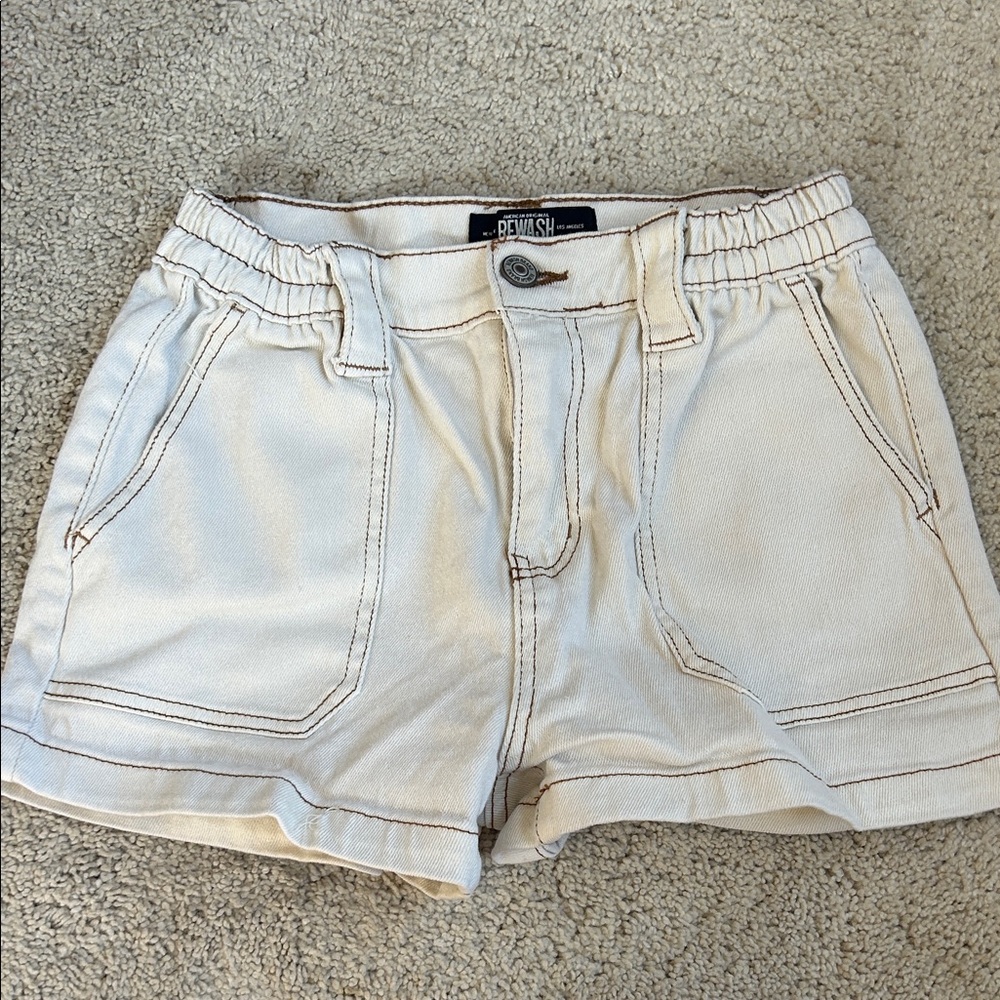 Rewash Women's High Waist Tan Shorts